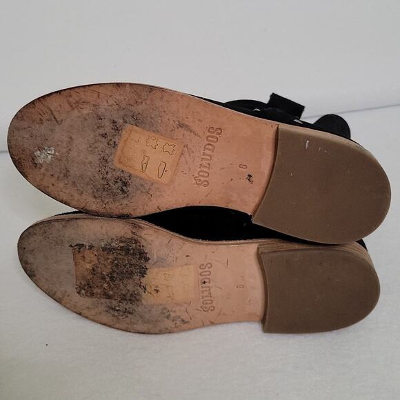 Soludos Black Suede Braided Bootie Size 6 - Picture 5 of 6